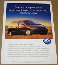 1999 Plymouth Voyager Print Ad 1998 Automobile Car Advertisement Vintage Van picture