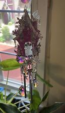KIRKS FOLLY Winter Wonderland Fairy House Wind Chime Silver snowman Please Read picture