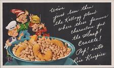 Advertising Postcard Kellogg's Rice Krispe's Snap Crackle Pop Cereal  picture