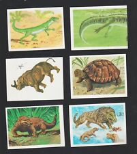 LOT OF 6 MEXICAN CARDS ALBUM DINOSAURIOS DINOSAURIEN DINOSAURI 1980's picture