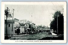 White Bear Lake Minnesota MN Postcard RR Park Station Scene Horse Carriage 1910 picture