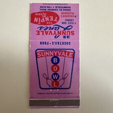 Vintage 1960s Sunnyvale Bowl Midcentury Bowling Alley Matchbook Cover picture