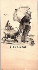 c1880 A BUT-MENT COMICAL GOAT RAMMING UNSPECTING MAN TRADE CARD 41-26 picture