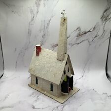 Vintage Putz Style Church With Steeple 9” Height picture