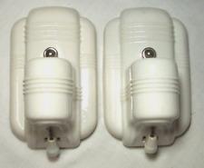 Antique Sconce Pair Vtg Porcelain Light Fixture Cabin Wall Art Rewired USA #B12 picture