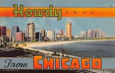 1948 Chicago (Illinois IL) Greetings Howdy Gold Coast Large Letter PC picture