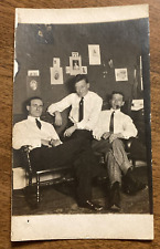 1910s Men Smoking Tobacco Pipes Relaxing Wall Pictures Original Photo P11o11 picture