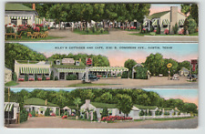 Postcard Vintage Linen Riley's Cottages Cafe and Gas Station in Austin, TX picture