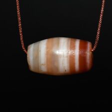 Genuine Ancient Fat Banded Carnelian Stone Bead with Multiple Stripes picture