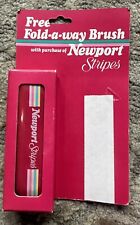 Vintage Newport Stripes Cigarettes Fold-A-Way Brush Red 1989 New Tobacciana Ad picture