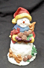 Hand Painted Decorative Christmas Snowman w/Squirrels Figurine 6