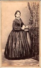 Elegant Woman in Long Satin Dress, c.1860s CDV Photo, #2153 picture
