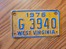 Vintage 1976 West Virginia Motorcycle License Plate  picture