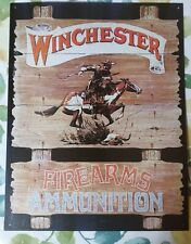 Winchester Firearms Cowboy Sign Metal Poster Vintage Western Decor picture