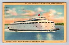 Bremerton WA-Washington, Motor Ferry, Streamlined Vessel Vintage c1940 Postcard picture
