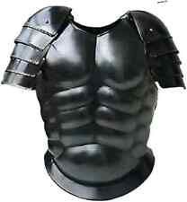 Black Roman Muscle Armor Jacket Medieval Greek Spartan Costume  Shoulder item picture