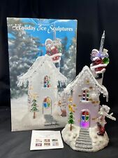 2003 Heritage Mint 13.5” Holiday Ice Sculpture DOWN THE CHIMNEY HE WENT | C149 picture