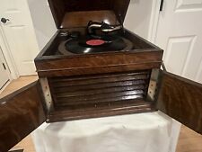 Antique Victrola Victor Model VV-IX 9  Talking Machine Phonograph + 3 RECORDS picture