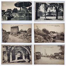6 Vintage RPPC Postcards Linen Era Europe Landmarks Post Battle of Belleau Wood picture