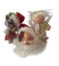 Vintage lot ~ Trio ANNALEE CHRISTMAS ORNAMENTS ~ 1981 Santa, Angel, 2011 Mouse picture