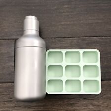 2 PC Nespresso Barista Shaker Ice Tray Set Stainless Silicon Mint Green NEW picture