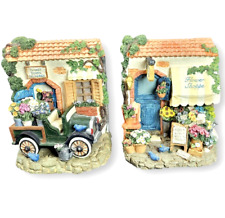 French Country Whimsical Bookends Spring Flower Shoppe Resin 5 In Fairy Colorful picture