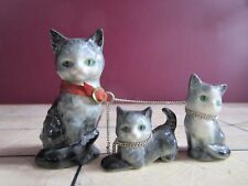 Vintage Goebel Gray Tabby Kitten Cat Family Figurine Green Eyes W Germany picture