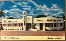Bartow Florida John’s Restaurant Postcard c1940 picture