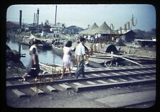 Manila Philippines Railroad Scene People 35mm Slide 1940s Red Border Kodachrome picture