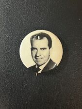 1960's Presidential Election Richard Nixon Portrait Black & White Pin picture