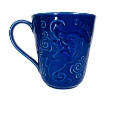Starbucks Cobalt Blue Raised Texture Siren Ocean Sea Mermaid Spellout Glossy picture