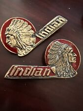 Indian Motorcycle Emblems Vintage Saddle Bag Badges Vest Badge Jacket Patch Hat picture