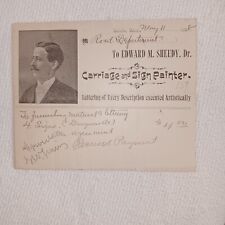 1898 Original RARE Sign Painter Receipt Authentic and In Amazing Condition picture