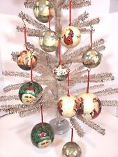 Vintage Christmas Ornaments Paper Mache Lot Of 11 Santa Angels picture