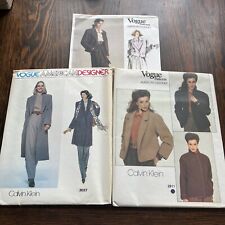 Vintage 80’s VOGUE Sewing Pattern Lot Calvin Klein Jackets /Coats Sz 14 UC/FF picture