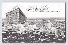 Postcard Canada Quebec Montreal Queens Hotel Downtown 1940s Unposted Chrome B&W picture