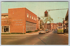 c1960s Westport Connecticut State Street Public Library View Vintage Postcard picture