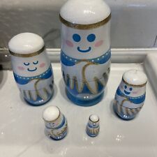 Xmas Angels Russian nesting dolls Set Of 5 Dolls Excellent/ Beautiful 5” Tall picture