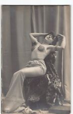 Risque Woman~Like Mata Hari~Leopard Fur~German or French RPPC Photo Postcard -P4 picture
