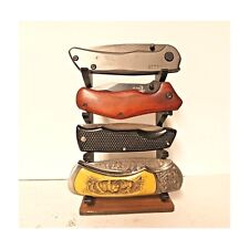 Knife Display Stand for 4 Pocket Knives Gift Sportsman Hunter a picture