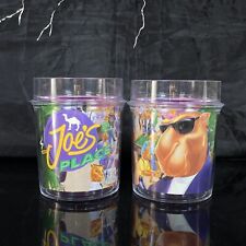 2 JOE CAMEL JOE'S PLACE PLASTIC TUMBLER 1994 THERMO SERV DRINKING CUPS CIGARETTE picture