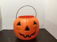 Vntge GENERAL FOAM  Blow Mold Jack-O-Lantern Pumpkin Halloween Candy Bucket Pail picture