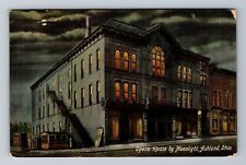 Ashland OH-Ohio, Opera House by Moonlight, c1911, Vintage Postcard picture