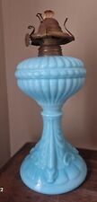 Antique Portieux Vallerystahl Blue Opaline Milk Glass Oil Lamp Base Glass Base picture