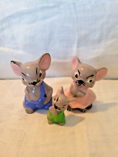 Ceramic miniature mouse family vintage handpainted mice anthropomorphic kitsch picture