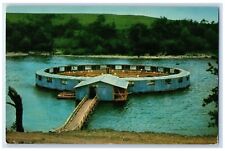 c1960 Floating Fisherena Catfish Bay Exterior Lake Texoma Oklahoma OK Postcard picture