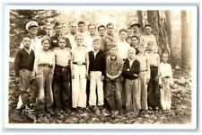 c1930's Camp Rohr Boys Men Forest Children Kansas KS RPPC Photo Postcard picture