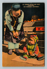 San Francisco CA-California, Mother And Child By Some Apples, Vintage Postcard picture