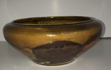 Vintage Haegar USA ￼ Ceramic Pottery Bowl, Earth Tones Crackel Glaze 8 1/2 x 4 picture