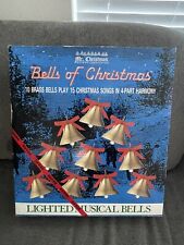 Mr. Christmas 10 Bells of Christmas 15 Song Lighted Musical Brass 1991 Light Vtg picture